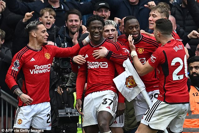 United recovered from trailing and took the lead through Kobbie Mainoo, but Mo Salah rescued a point for the visitors with a penalty.