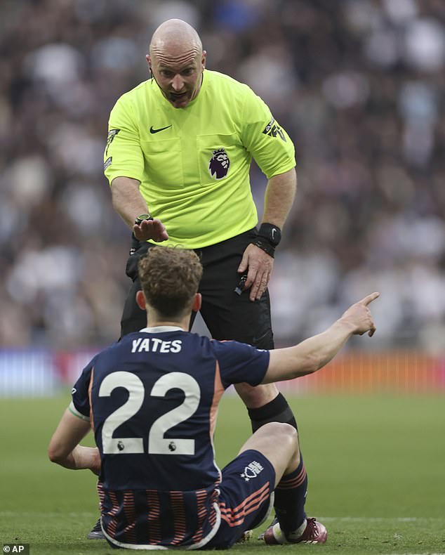 Yates was seen complaining to referee Simon Hooper after the incident involving Maddison.