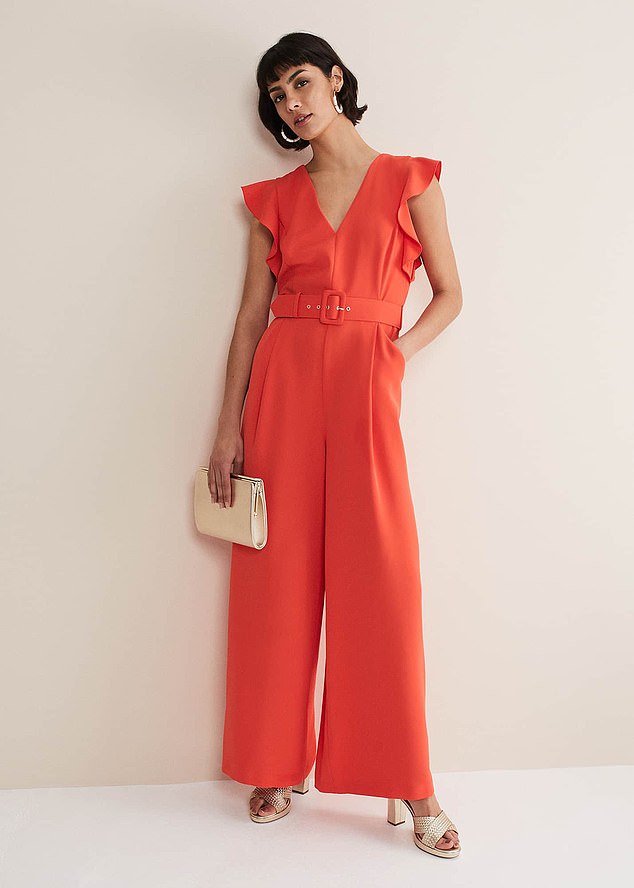 Opt for a well-cut jumpsuit. Choose one in a special fabric - a jewel-colored brocade or velvet, without pinstripes. Jumpsuit: £145, phase-eight.com