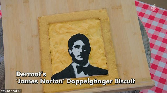 Dermot used custard-flavoured biscuit to create a portrait of his screen idol, actor James Norton.