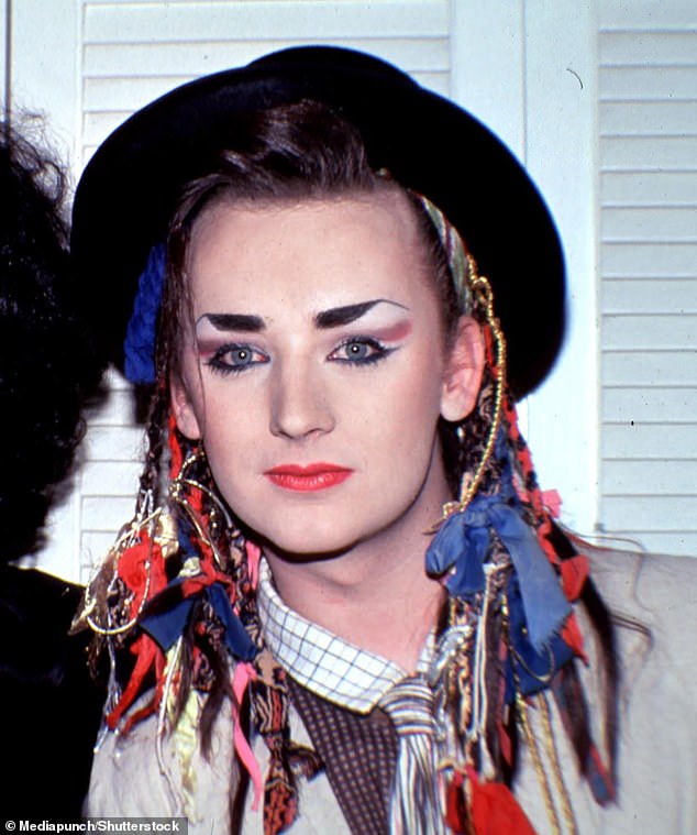 She said that she and Boy George often wear equally intense makeup (Boy George pictured in 1983).