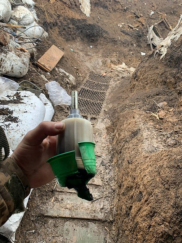 Ukrainian soldiers who spoke to the Telegraph said Russian troops were launching K-51 grenades (pictured), which experts say are usually accompanied by tear gas.