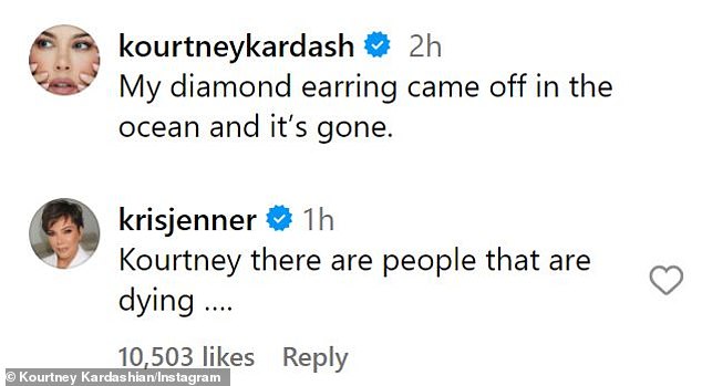 Mom Kris Jenner got in on the joke when she, along with many of her daughter's followers, quoted Kourtney's famous response, writing: 