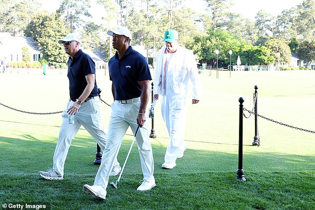 He reportedly spent time on the course's greens, chipping and putting