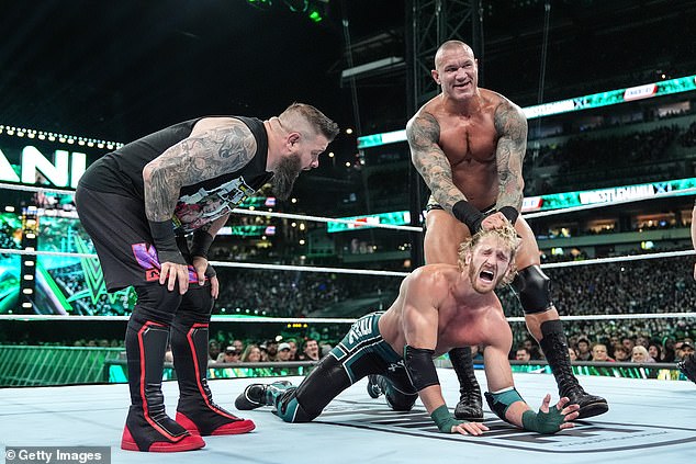 The WWE boss praised the former YouTuber for his performance against Owens (left) and Orton