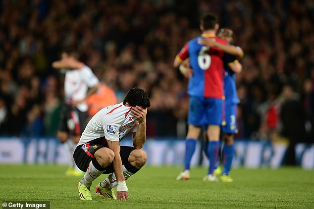 Luis Suarez was left in tears after Liverpool drew 3-3 with Crystal Palace in a match in which the Reds were chasing Manchester City's superior goal advantage in the 2013-14 title race.