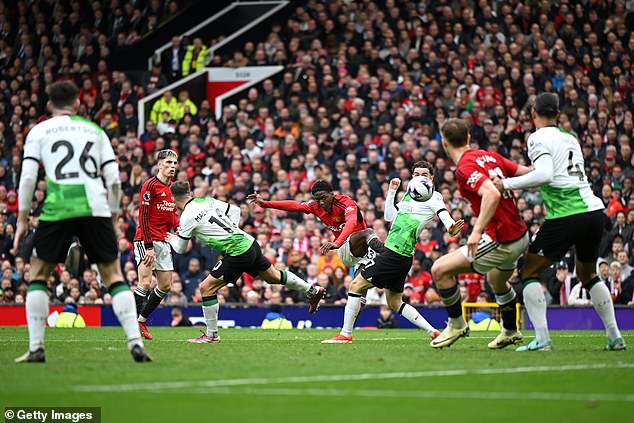 Mainoo collected the ball on the turn, before putting Man United ahead at Old Trafford.