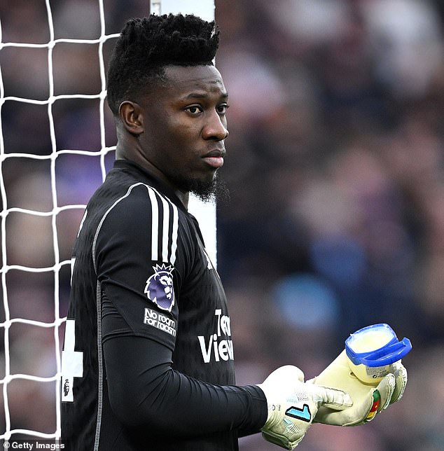 The Cameroonian goalkeeper was also seen applying Vaseline during the match against West Ham