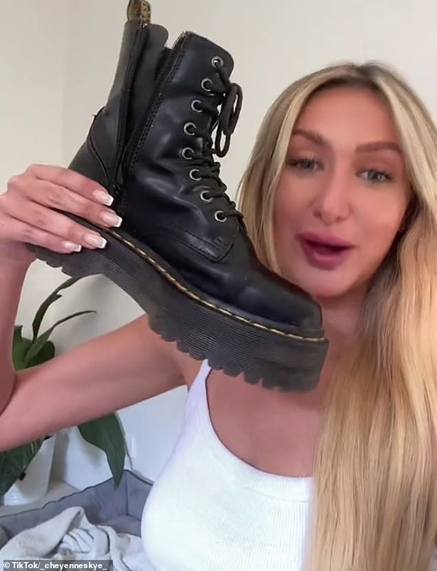 Melbourne's Cheyenne Skye put a pair of black Doc Martins on the shelf, hoping to win $200 for a nose job.