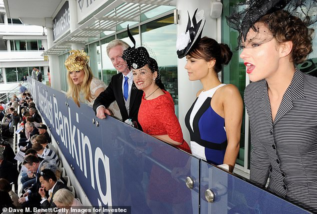 Laura Whitmore, Philip Treacy, Kim Murdoch, Samantha Barks and Martha Sitwell attend Derby Day in 2013