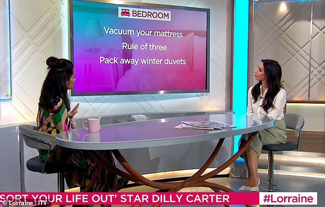 The home organization expert, who stars in the BBC One show with Stacey Solomon, joined Christine Lampard (right) on the ITV show to give her tips on how to declutter and clean your home.