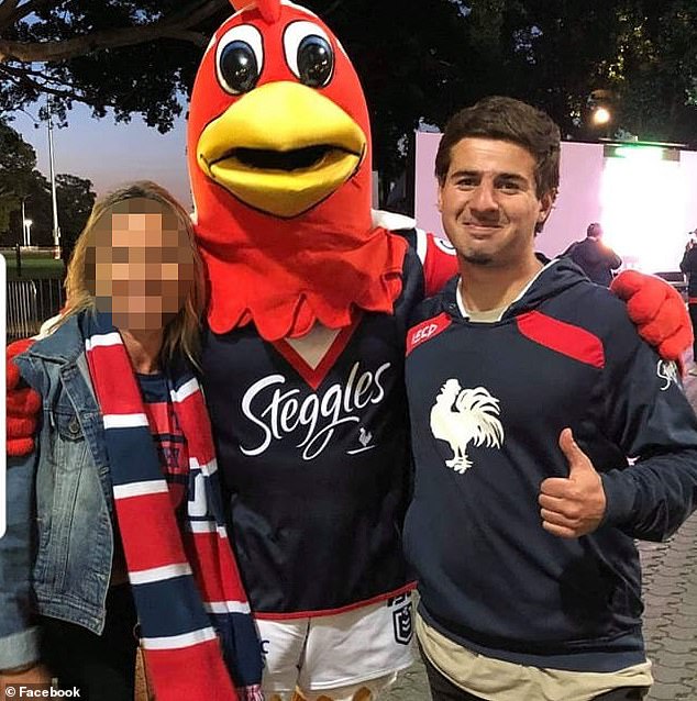 Die-hard Roosters fan Blake Moses (pictured right) has been charged with one count of harassment.