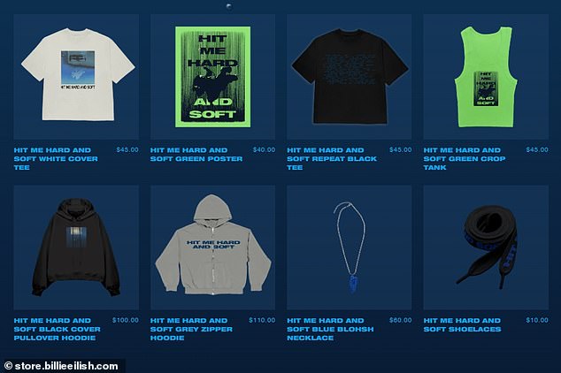 The nine-time Grammy winner also released a line of new merchandise including two T-shirts, two hoodies, a tank top, a poster, shoelaces and a necklace.