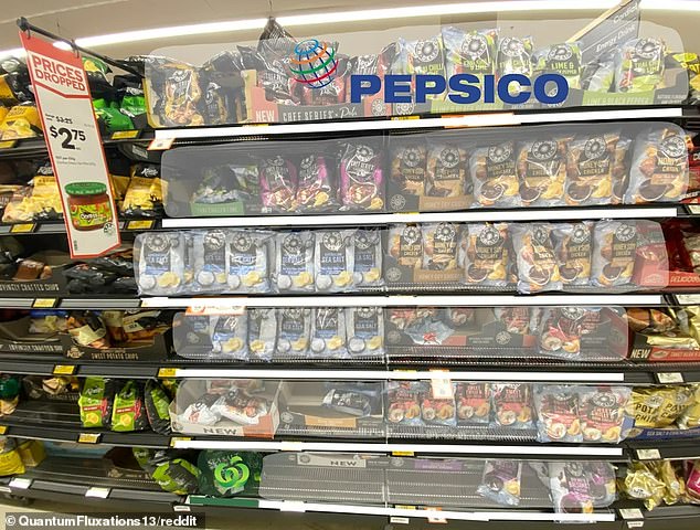 Meanwhile, the crisp aisle was dominated by two international brands, including PepsiCo. The American brand's products included favorites such as Smith's, Red Rock Deli, Cheetos, Burger Rings, Doritos and Twisties.