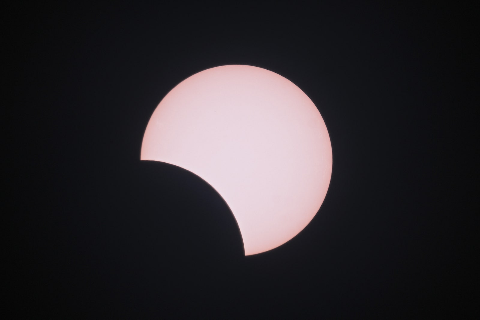 Photo of a view of a partial solar eclipse in San Francisco, California