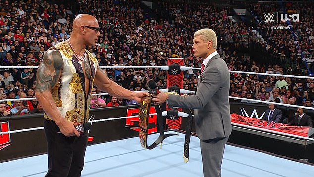 The crowd supported The Rock throughout the segment, but he handled it well.
