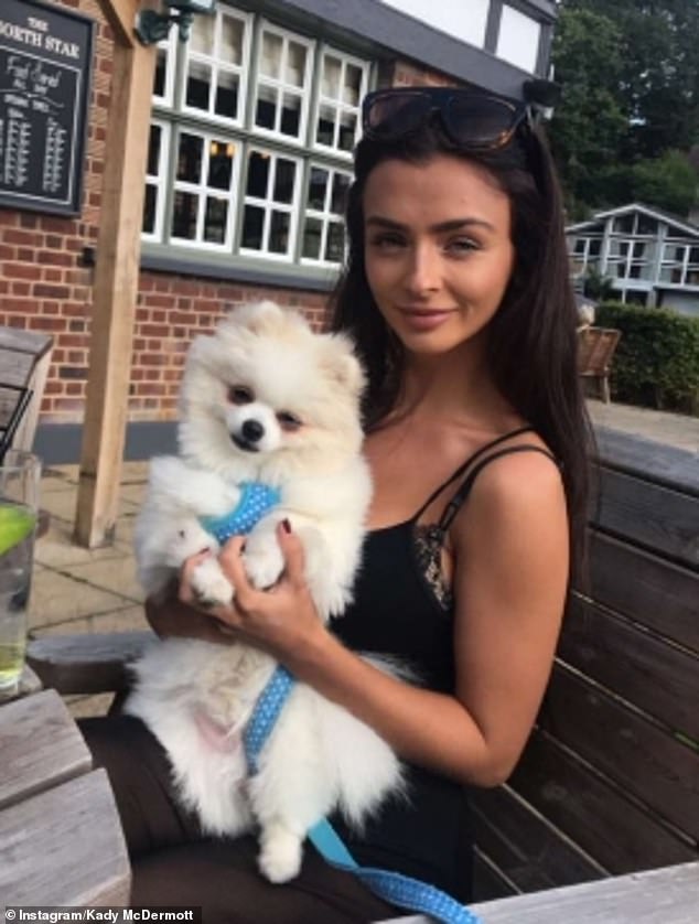The Love Islander argued that animal owners should not have to book annual leave for their sick pet and that employers should be more lenient (pictured with her dog Cobi in 2017).
