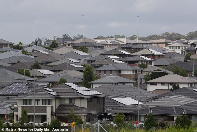On a global scale, Australia has one of the lowest levels of fixed-rate mortgages in the world (pictured are houses in Oran Park, south-west of Sydney).