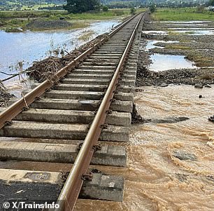 Other sections of the lines were severely damaged by flooding.