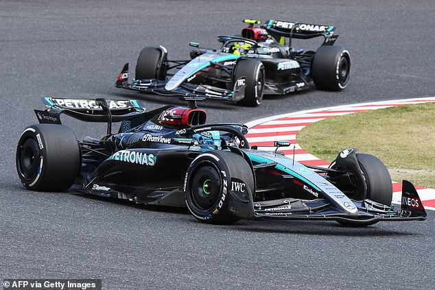 Hamilton had problems during the race and had to let his teammate George Russell pass.