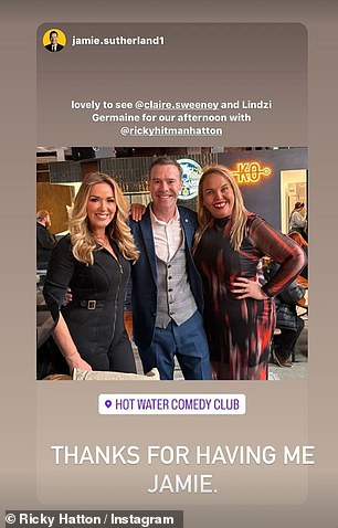 Claire and Ricky were also seen together at the Hot Water Comedy Club while meeting up with friends.