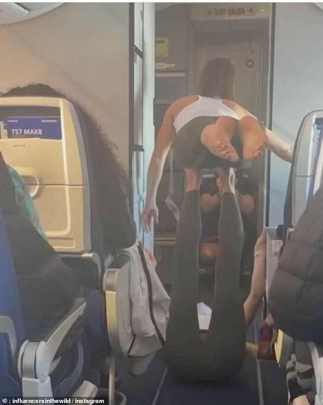 One post, shared by the Los Angeles-based Influencers In The Wild account, appeared to be doing a TikTok in flight.