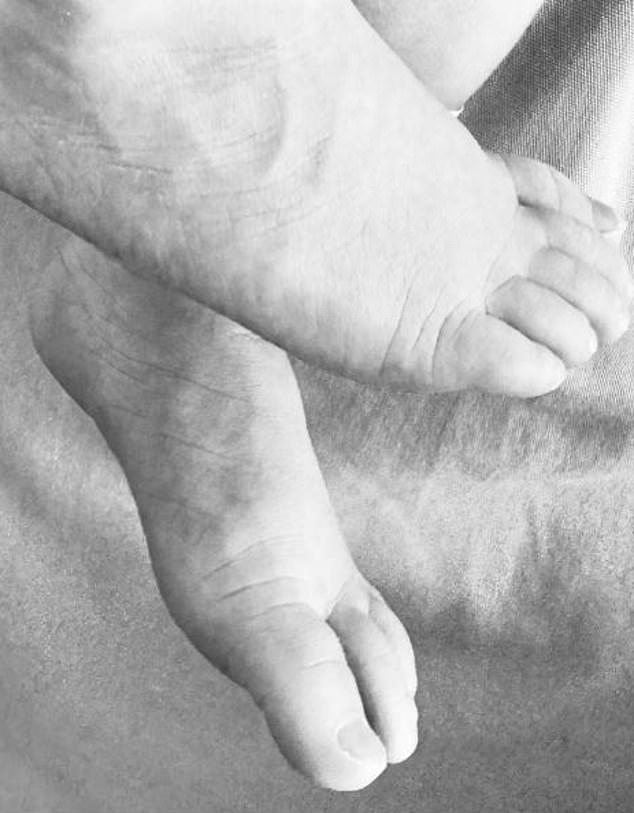 Melissa shared the news of her birth on March 20 by posting a black and white photo of her son's feet.