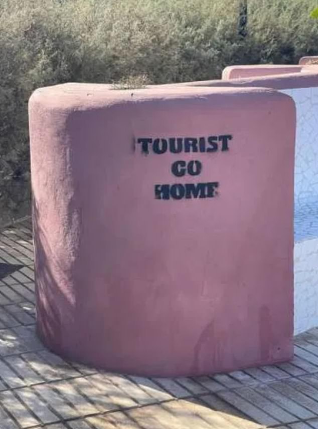 Graffiti has appeared in the Canary Islands urging tourists to “go home” and accusing holidaymakers of bringing “misery” to locals.