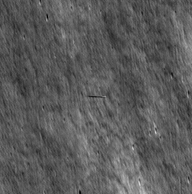 Danuri flew past the LRO, about 3 miles closer to the moon than the NASA spacecraft.  Its appearance is due to its speed.