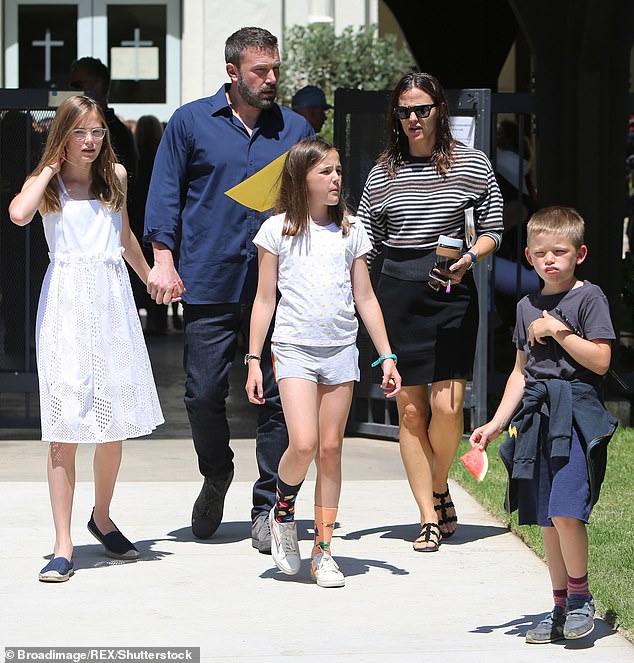 Fin is the middle child of Garner and Affleck, with an older sister, Violet Anne, 18, and a younger brother, Samuel, 15. The family is seen in the 2019 photo.
