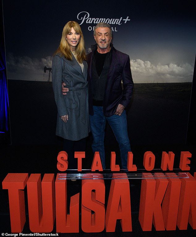 Zisk denies that Stallone said anything about 'pretty girls', adding that his wife Jennifer Flavin was on set at the time (pictured together in 2022)