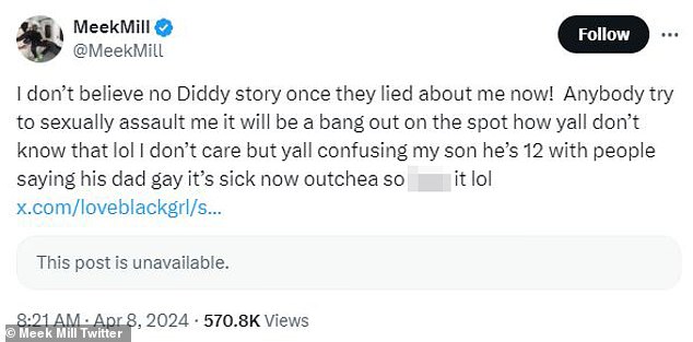 1712703889 529 Meek Mill says sick rumors about him and Diddy being