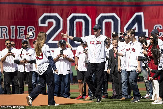 Wakefield was part of the 2004 World Series championship team honored at the game.