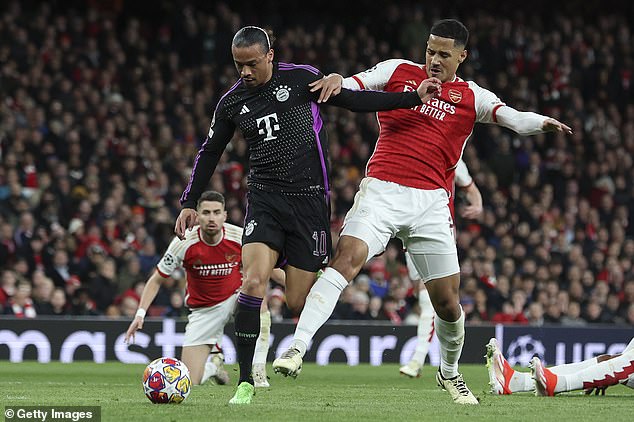 Arsenal defender William Saliba was at fault for Bayern's penalty and had a night to forget