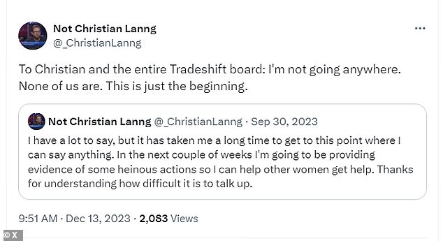 Additionally, it alleged that Freedman's Los Angeles-based Freedman Taitelman + Cooley LLP 'hired third parties to develop fake websites and Twitter accounts to fabricate accounts of misconduct by Lanng in early 2023,' attaching tweets of fake profiles as evidence.