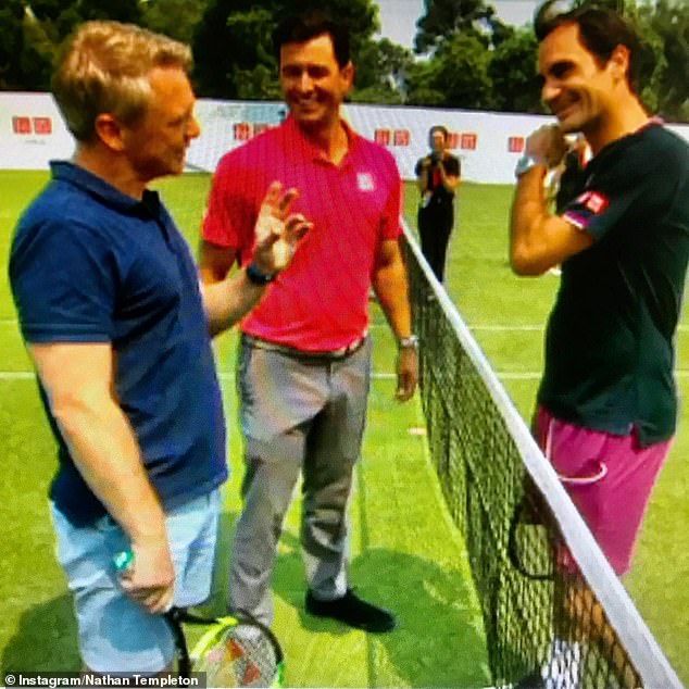 Templeton was lucky enough to play tennis with Roger Federer and golf star Adam Scott.