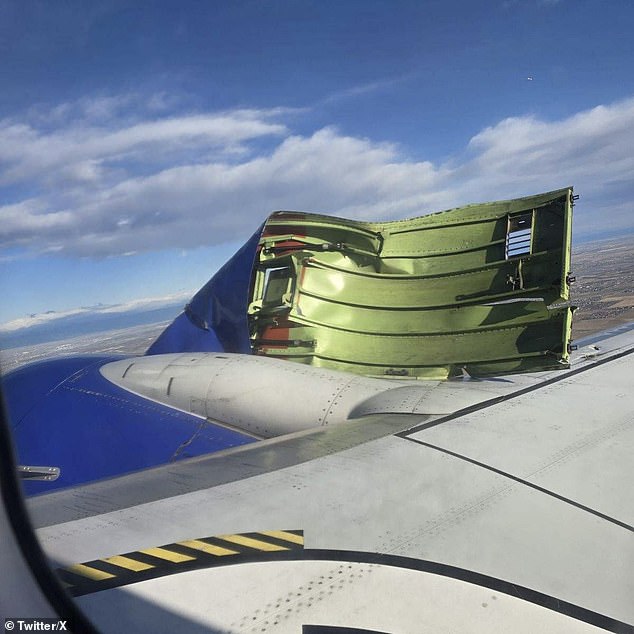 The Southwest Airlines Boeing 737 had to make an emergency landing after parts of the engine cowling came off in Denver on Sunday.