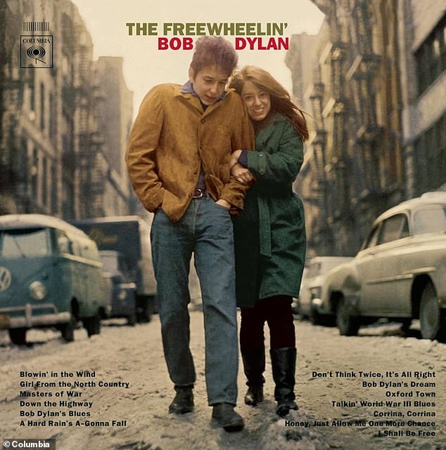 Chalamet's costume was identical to Dylan's on the cover of his iconic 1963 album The Freewheelin' Bob Dylan, in which he walked arm in arm with Suze.