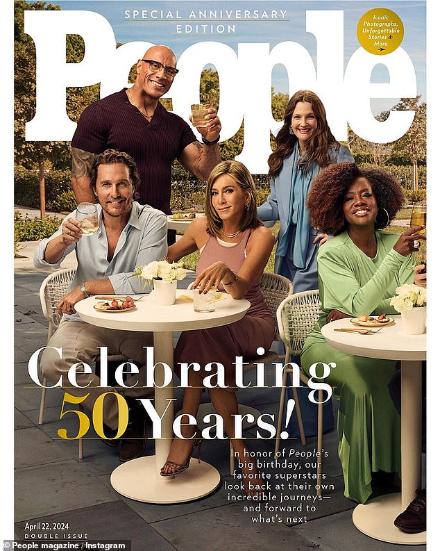 Also on the cover were Matthew McConaughey, The Rock, Drew Barrymore and Viola Davis.