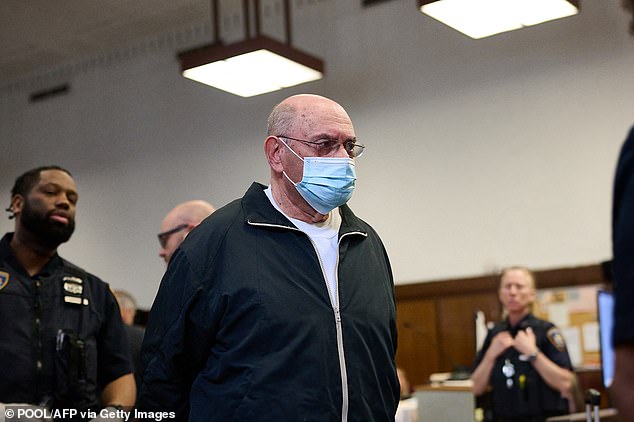 Weisselberg leaves court after being sentenced in Manhattan Criminal Court on April 10, 2024, in New York City.