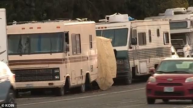 Around the corner from where Williams has lived for the past two decades, there is a whole line of dilapidated recreational vehicles parked permanently.
