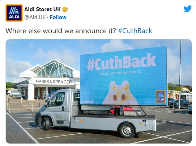 It comes after M&S took Aldi to court in 2021 over what became a long-running legal dispute in which the former accused the discounter of copying its Colin the Caterpillar cake with its 'Cuthbert' product. .