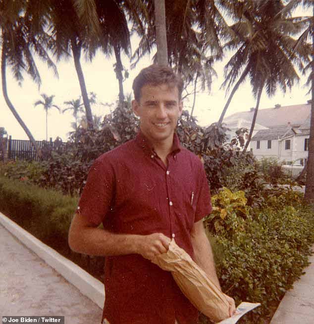 President Joe Biden at the age of 25. Biden went to the University of Delaware as an undergraduate and then to Syracuse to study law. He received five student draft deferments and a medical exemption.