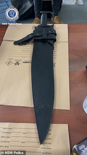 Police also seized a large knife.