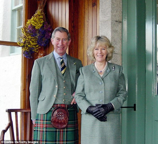 Charles and Camilla at Birkhall on the Balmoral Estate in January 2005, months before their wedding in April.