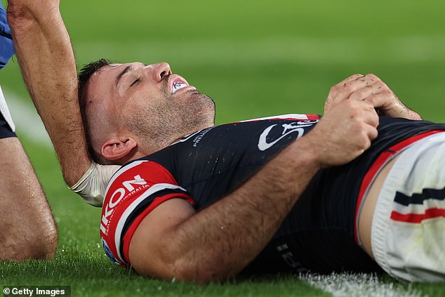 When Fitzsimons wrote that it was time for Roosters captain Tedesco to hang up his boots after being knocked out (pictured) against the Bulldogs, Graham didn't hold back on his The Bye Round podcast.