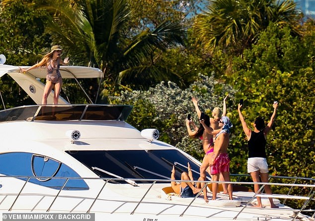On Wednesday afternoon, the pop superstar, 31, who made history with her Grammy win in 2023, was spotted on a yacht.