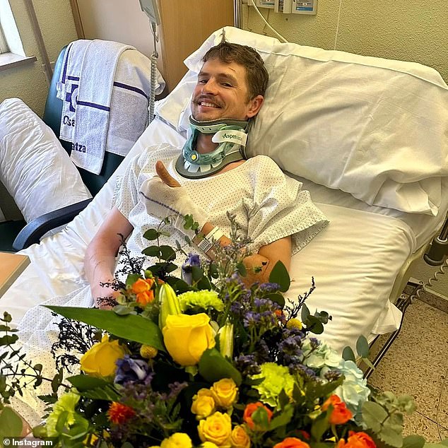The 28-year-old was so seriously injured that he still can't believe he will be able to walk and play with his children once he fully recovers.