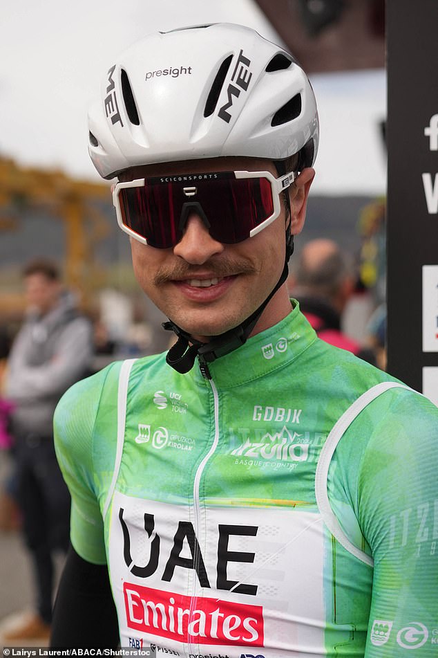 The accident that left Vine (pictured) mangled also claimed reigning Tour de France champion Jonas Vingegaard and double world champion Remco Evenepoel.
