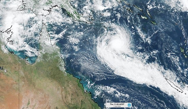 The cyclone is currently in a category two system, but is expected to intensify to category three on Thursday night.